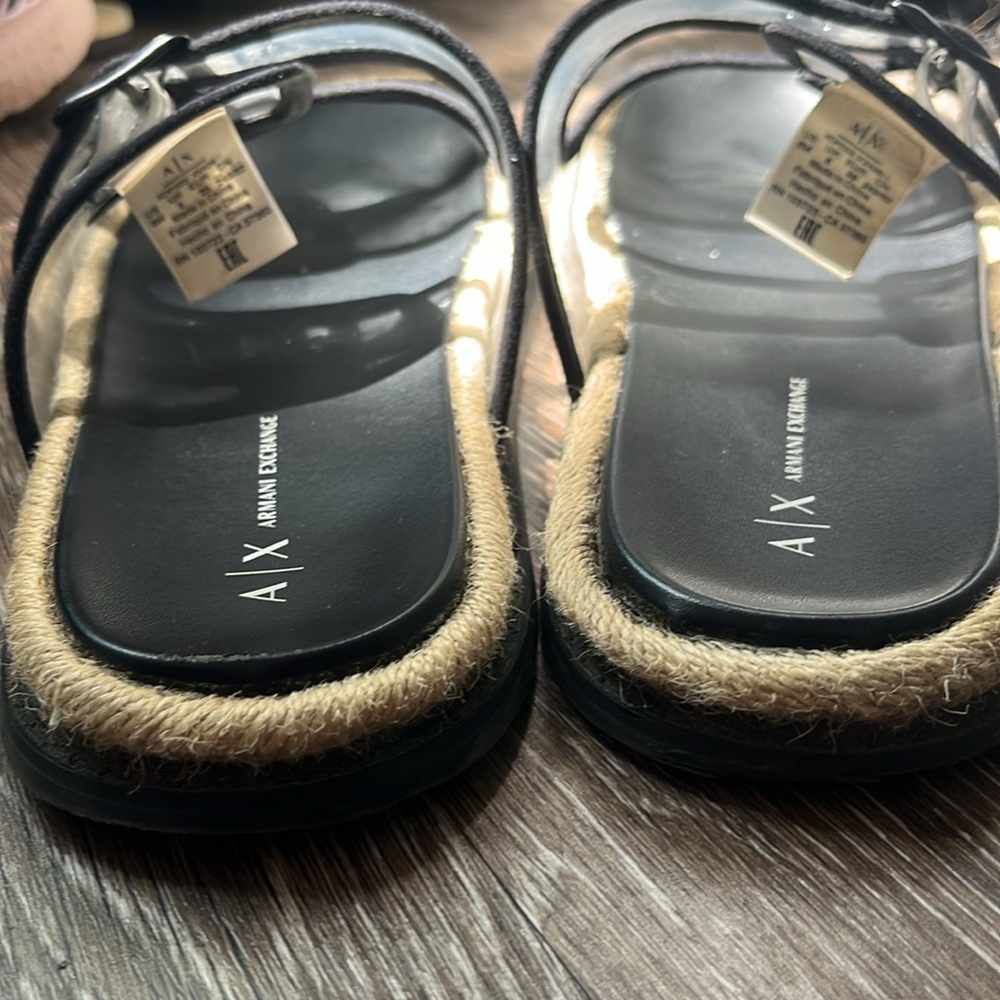 A|X Armani ExchangeClear 2-Strap Slide Espadrille Sandal/ Size EU 39 - Picture 13 of 13